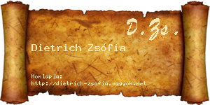 Dietrich Zsófia névjegykártya